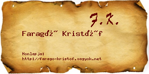 Faragó Kristóf névjegykártya