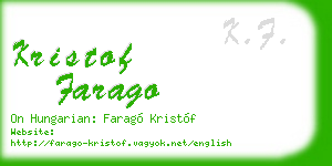 kristof farago business card
