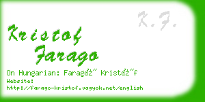 kristof farago business card